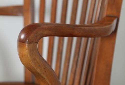 fig 3. Antique Edwardian Oak & Birch Revolving Swivel Captain’s Office Desk Armchair (Circa 1900)