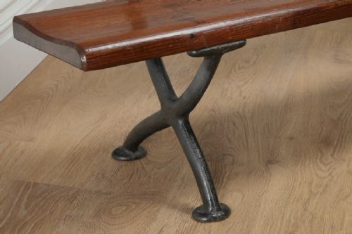 fig 5. Welsh Victorian 6ft Pitch Pine & Cast Iron Railway Station Bench (Circa 1880)