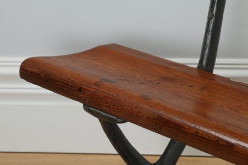 fig 4. Welsh Victorian 6ft Pitch Pine & Cast Iron Railway Station Bench (Circa 1880)