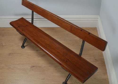 fig 1. Welsh Victorian 6ft Pitch Pine & Cast Iron Railway Station Bench (Circa 1880)