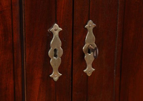 fig 2. Antique English Georgian Cuban Mahogany Ebony Inlaid Linen Press (Circa 1790)