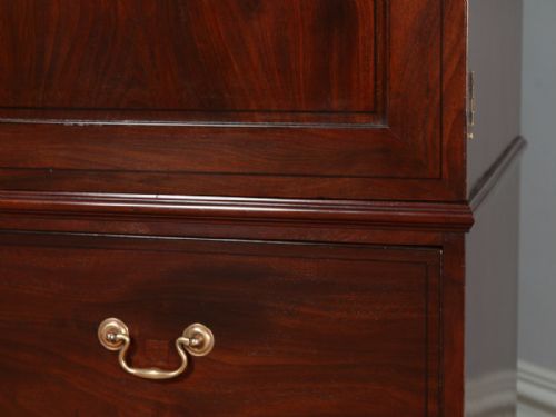 fig 3. Antique English Georgian Cuban Mahogany Ebony Inlaid Linen Press (Circa 1790)