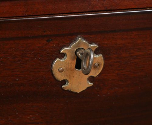 fig 4. Antique English Georgian Cuban Mahogany Ebony Inlaid Linen Press (Circa 1790)
