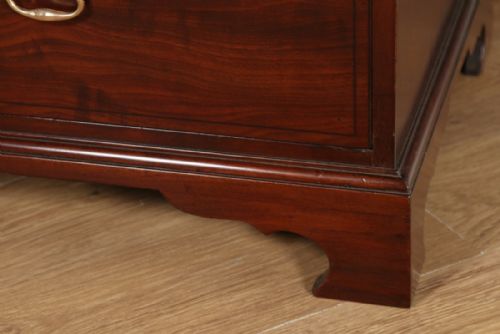 fig 5. Antique English Georgian Cuban Mahogany Ebony Inlaid Linen Press (Circa 1790)