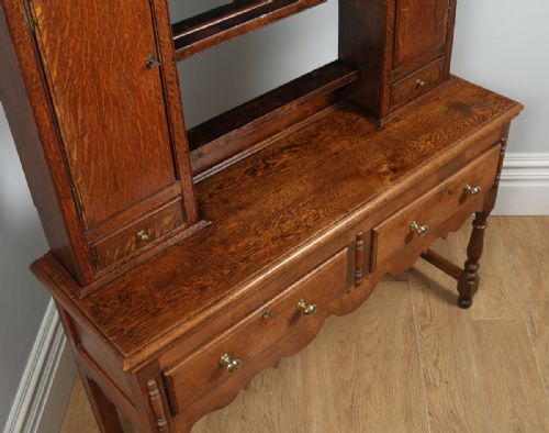 fig 2. Antique Georgian Style Oak Joined High Dresser Base Sideboard & Rack (Circa 1880)