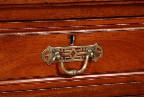 fig 4. Antique English Edwardian Mahogany & Leather Cylinder Roll Top Writing Pedestal Office Desk (Circa 1900)