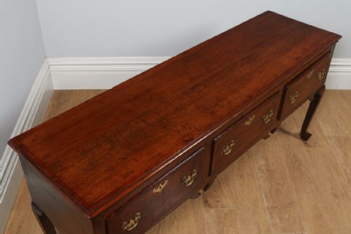fig 1. Antique Georgian Oak Shropshire Joined Low Dresser Base Sideboard (Circa 1770)