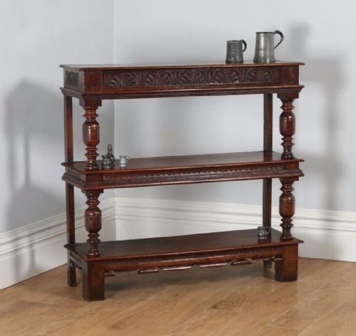 Antique Charles II Style Oak Buffet Server Sideboard Dumbwaiter (Circa 1820)