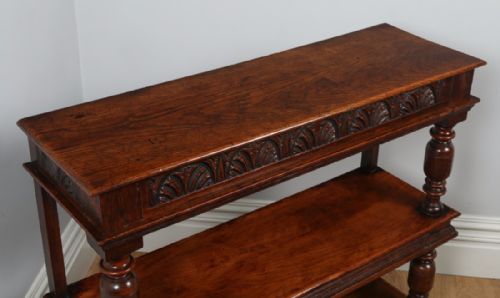 fig 1. Antique Charles II Style Oak Buffet Server Sideboard Dumbwaiter (Circa 1820)