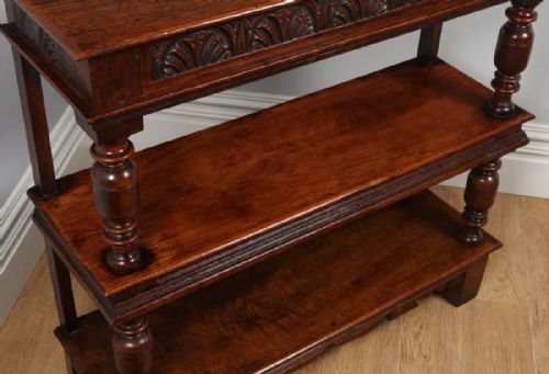 fig 3. Antique Charles II Style Oak Buffet Server Sideboard Dumbwaiter (Circa 1820)