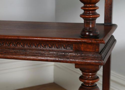 fig 7. Antique Charles II Style Oak Buffet Server Sideboard Dumbwaiter (Circa 1820)