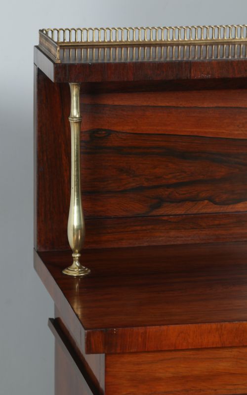 fig 3. Antique English Regency Rosewood & Brass Chiffonier Bookcase (Circa 1820)