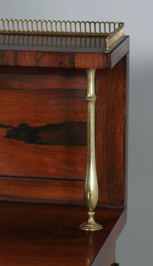 fig 4. Antique English Regency Rosewood & Brass Chiffonier Bookcase (Circa 1820)