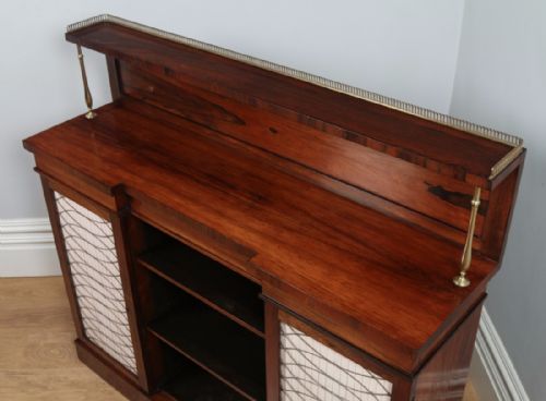 fig 5. Antique English Regency Rosewood & Brass Chiffonier Bookcase (Circa 1820)