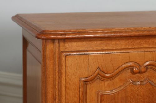 fig 2. Pair of Antique French Louis XV1 Style Oak Bedside Tables (Circa 1920)
