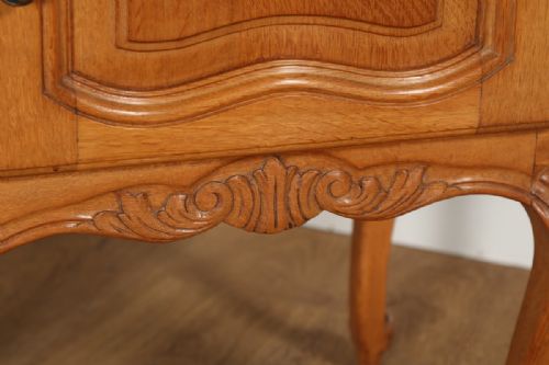 fig 5. Pair of Antique French Louis XV1 Style Oak Bedside Tables (Circa 1920)