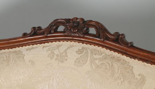 fig 1. Antique English Victorian Rosewood Upholstered Couch Sofa Settee (Circa 1850)