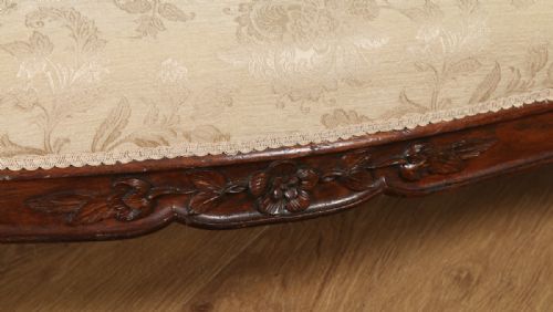 fig 7. Antique English Victorian Rosewood Upholstered Couch Sofa Settee (Circa 1850)