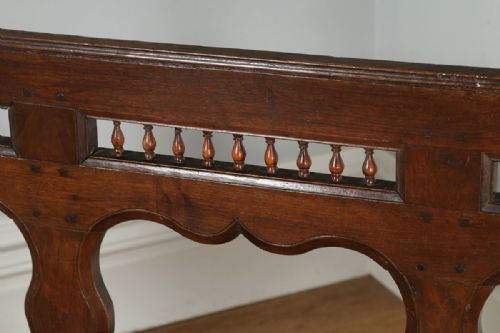 fig 1. Antique French 5ft 11” Breton Chestnut Hall Settle Bench (Circa 1850)
