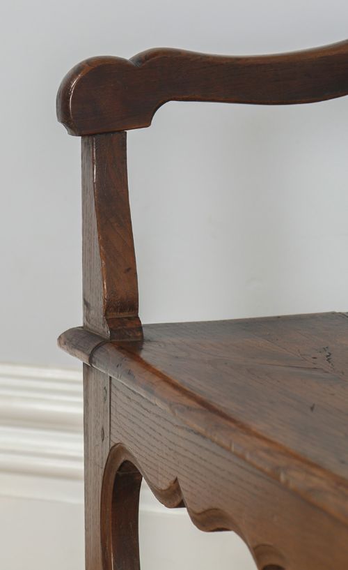 fig 4. Antique French 5ft 11” Breton Chestnut Hall Settle Bench (Circa 1850)