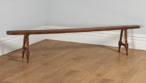 fig 2. Antique Pair of 7ft 10” French Provincial Cherry Wood Kitchen Benches (Circa 1860)