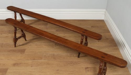 fig 3. Antique Pair of 7ft 10” French Provincial Cherry Wood Kitchen Benches (Circa 1860)