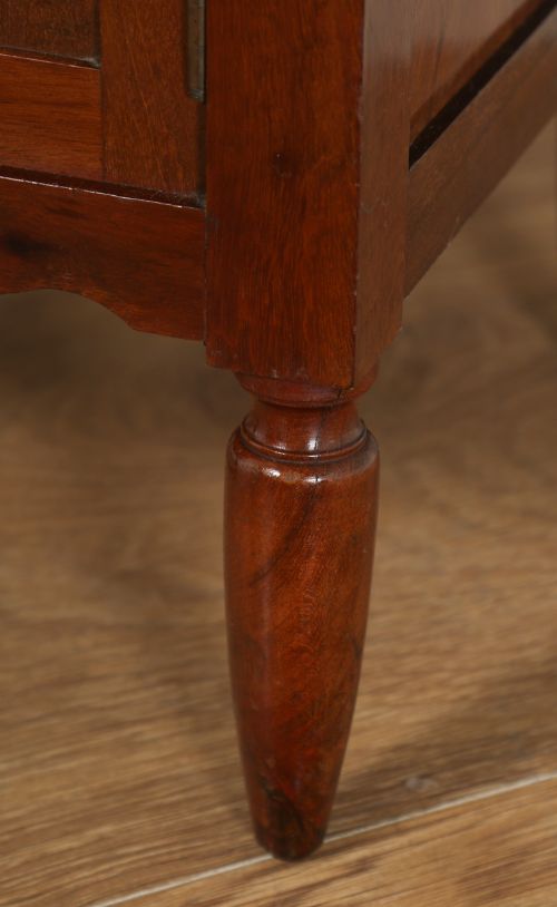 fig 8. Antique Pair of French Art Nouveau Mahogany Marble & Satinwood Bedside Cabinets (Circa 1900)