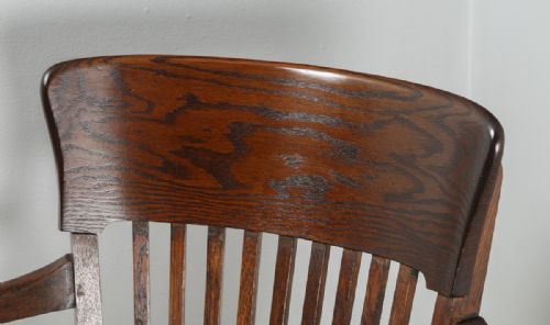 fig 6. Antique English Edwardian Oak Revolving Office Desk Arm Chair Circa (1910)