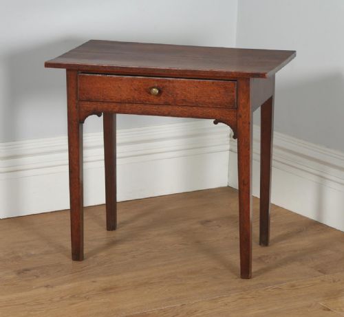 fig 3. Antique English Georgian Oak Country Side Hall Table (Circa 1790)