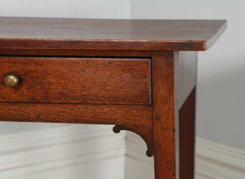 fig 7. Antique English Georgian Oak Country Side Hall Table (Circa 1790)
