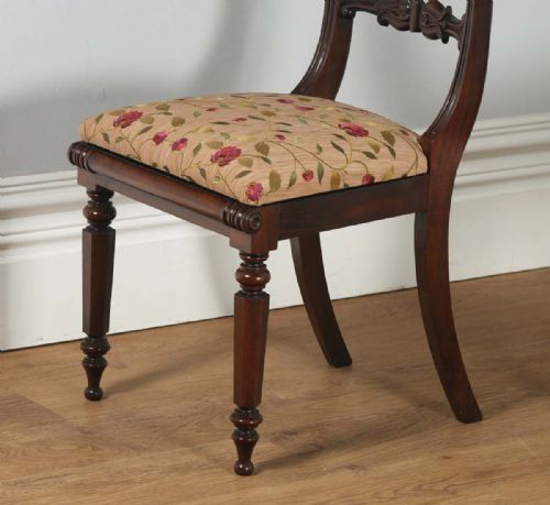 fig 3. Antique English Georgian Regency Pair of Rosewood Bar Back Side Chairs (Circa 1830)