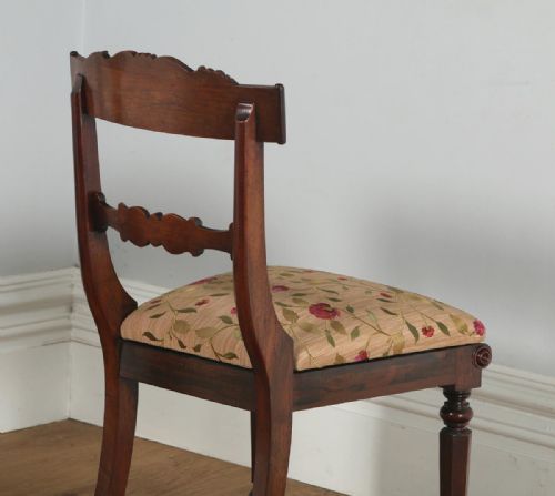 fig 4. Antique English Georgian Regency Pair of Rosewood Bar Back Side Chairs (Circa 1830)