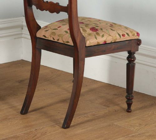 fig 5. Antique English Georgian Regency Pair of Rosewood Bar Back Side Chairs (Circa 1830)
