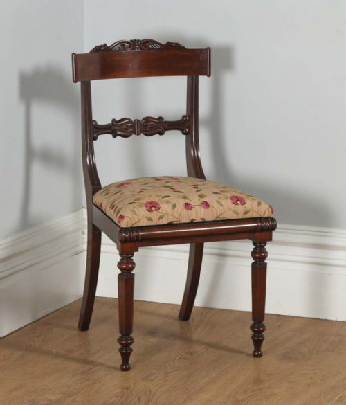 fig 6. Antique English Georgian Regency Pair of Rosewood Bar Back Side Chairs (Circa 1830)