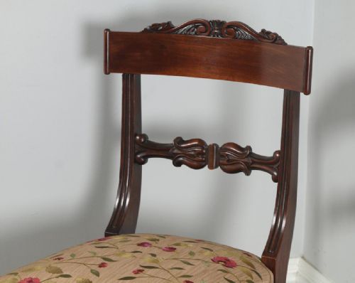 fig 8. Antique English Georgian Regency Pair of Rosewood Bar Back Side Chairs (Circa 1830)