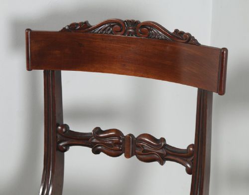 fig 9. Antique English Georgian Regency Pair of Rosewood Bar Back Side Chairs (Circa 1830)