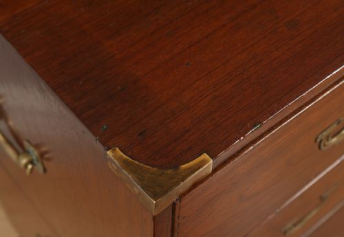 fig 6. Antique Victorian Colonial Teak & Brass Military Campaign Chest of Drawers (Circa 1840)