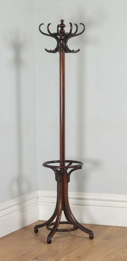 Antique Edwardian Bentwood Coat, Hat, Stick & Umbrella Hallstand (Circa 1910)