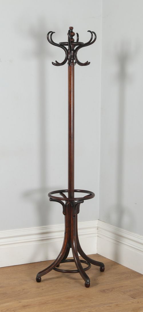 fig 1. Antique Edwardian Bentwood Coat, Hat, Stick & Umbrella Hallstand (Circa 1910)