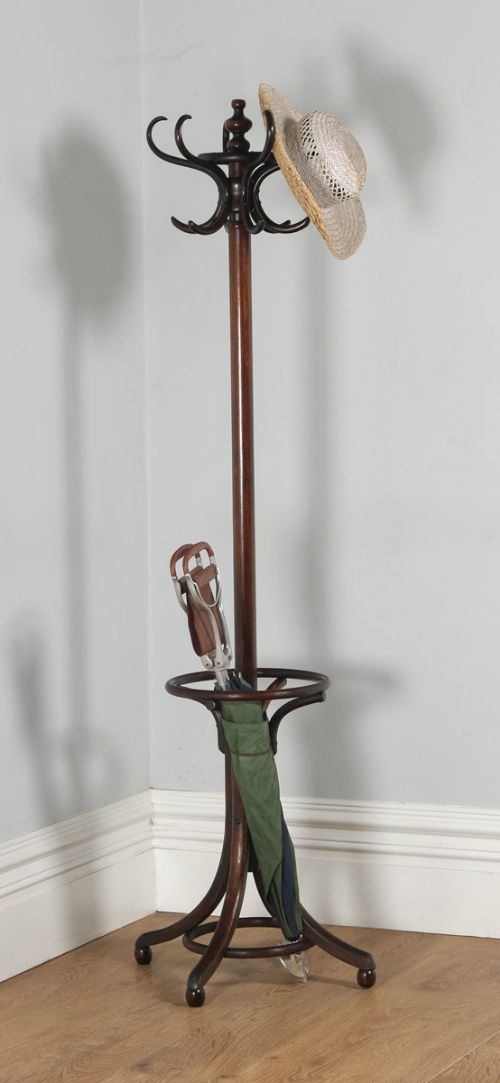 fig 6. Antique Edwardian Bentwood Coat, Hat, Stick & Umbrella Hallstand (Circa 1910)