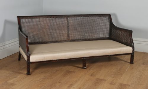 fig 2. Antique English Edwardian Chippendale Style Three Piece Mahogany & Cane Bergere Chair Suite (Circa 1900)