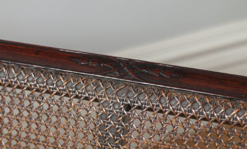 fig 4. Antique English Edwardian Chippendale Style Three Piece Mahogany & Cane Bergere Chair Suite (Circa 1900)