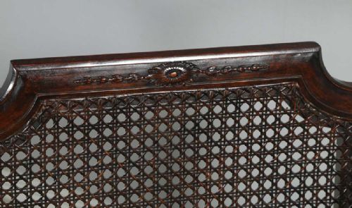 fig 4. Antique English Edwardian Sheraton Style Three Piece Mahogany & Cane Bergere Chair Suite (Circa 1900)