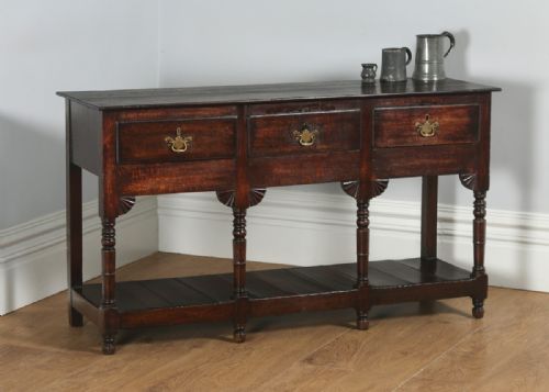 Antique Welsh Regency Georgian Oak Potboard Low Dresser Base Sideboard (Circa 1810)