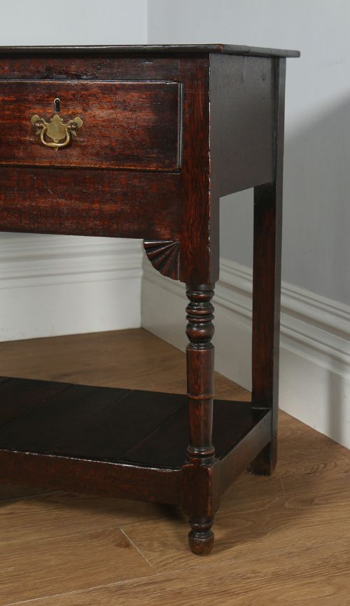 fig 6. Antique Welsh Regency Georgian Oak Potboard Low Dresser Base Sideboard (Circa 1810)