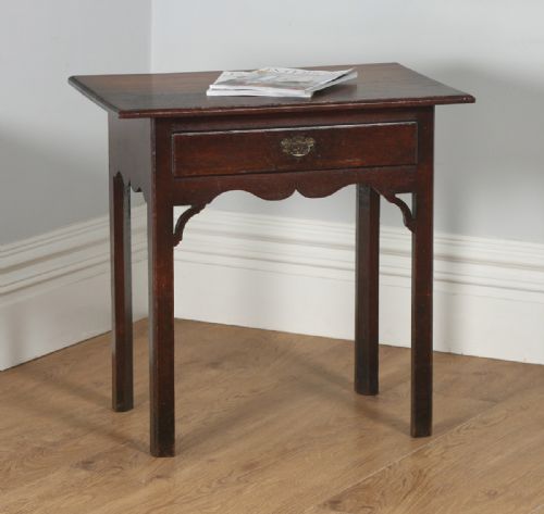 Antique English Georgian Country Oak Side / Hall Table (Circa 1770)