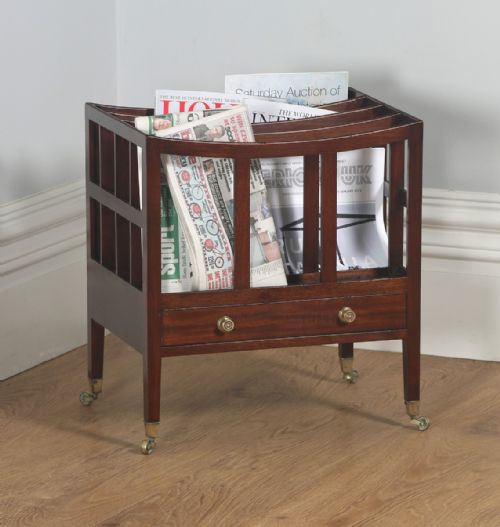 Antique English Georgian Regency Mahogany Canterbury / Magazine Rack (Circa 1820)