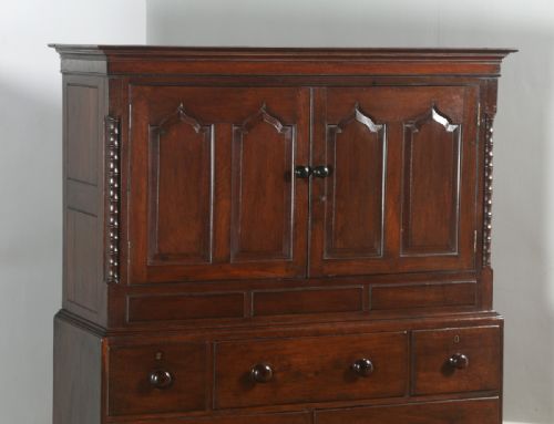 fig 5. Antique Georgian Welsh Housekeepers Oak “Carmarthen Coffer” Food Cupboard (Circa 1790)