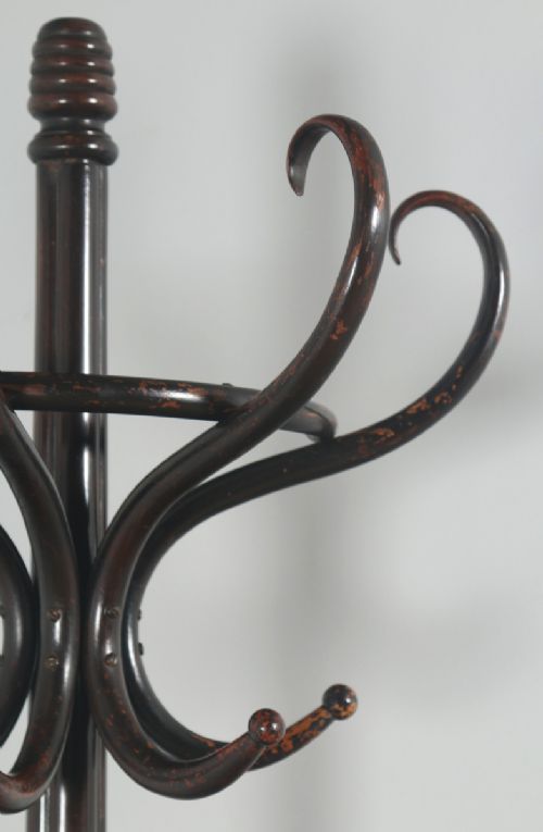 fig 3. Antique English Edwardian Bentwood Coat, Hat, Hall, Stand, Stick & Umbrella Demi Lune Hallstand (Circa 1910)