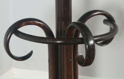 fig 4. Antique English Edwardian Bentwood Coat, Hat, Hall, Stand, Stick & Umbrella Demi Lune Hallstand (Circa 1910)
